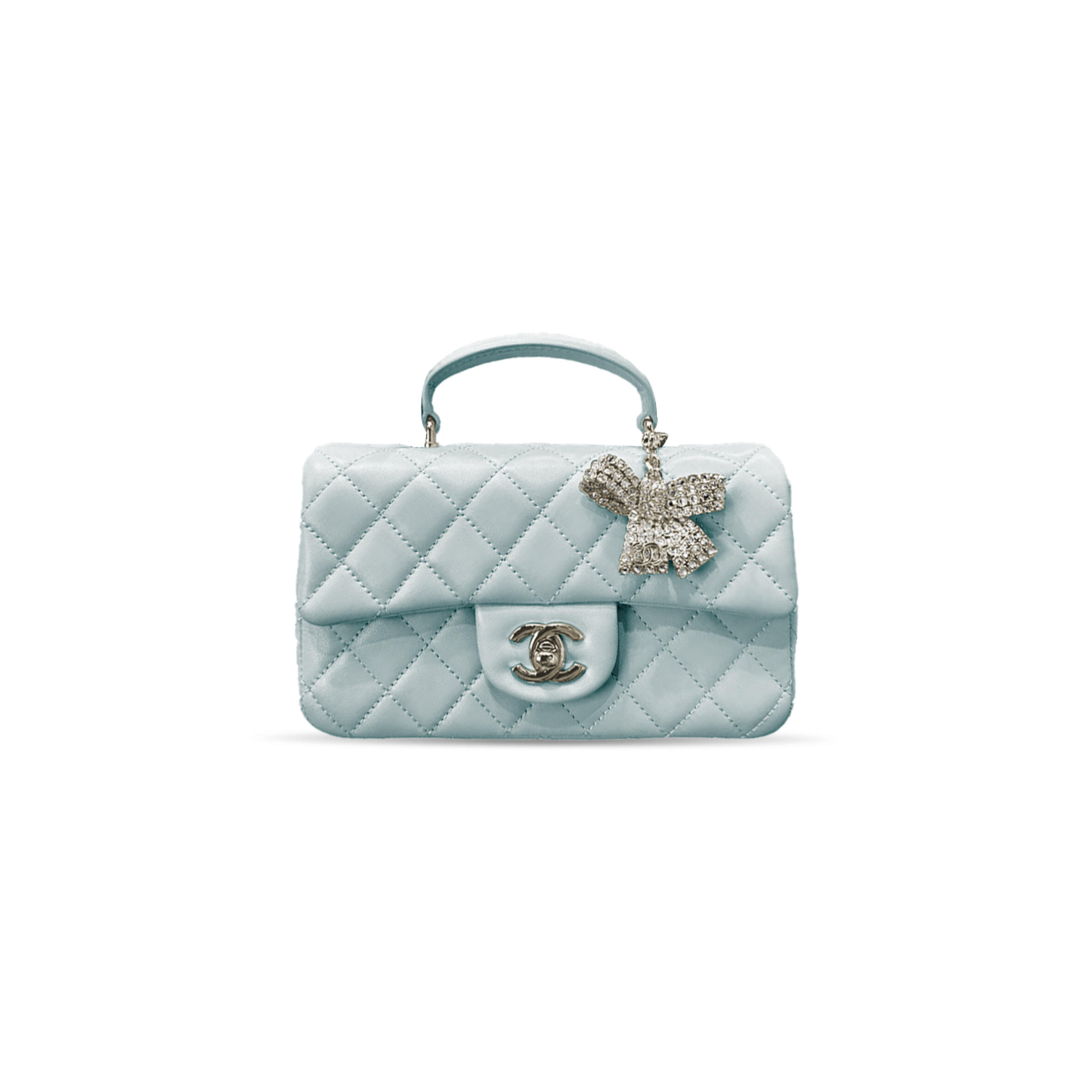 CHANEL MINI CLASSIC HANDBAG WITH TOP HANDLE AS2431 (20*12*6cm)